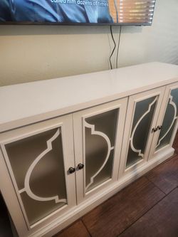 White home buffet table