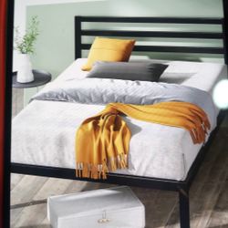Metal Frame Full Size Bed  & Mattress 