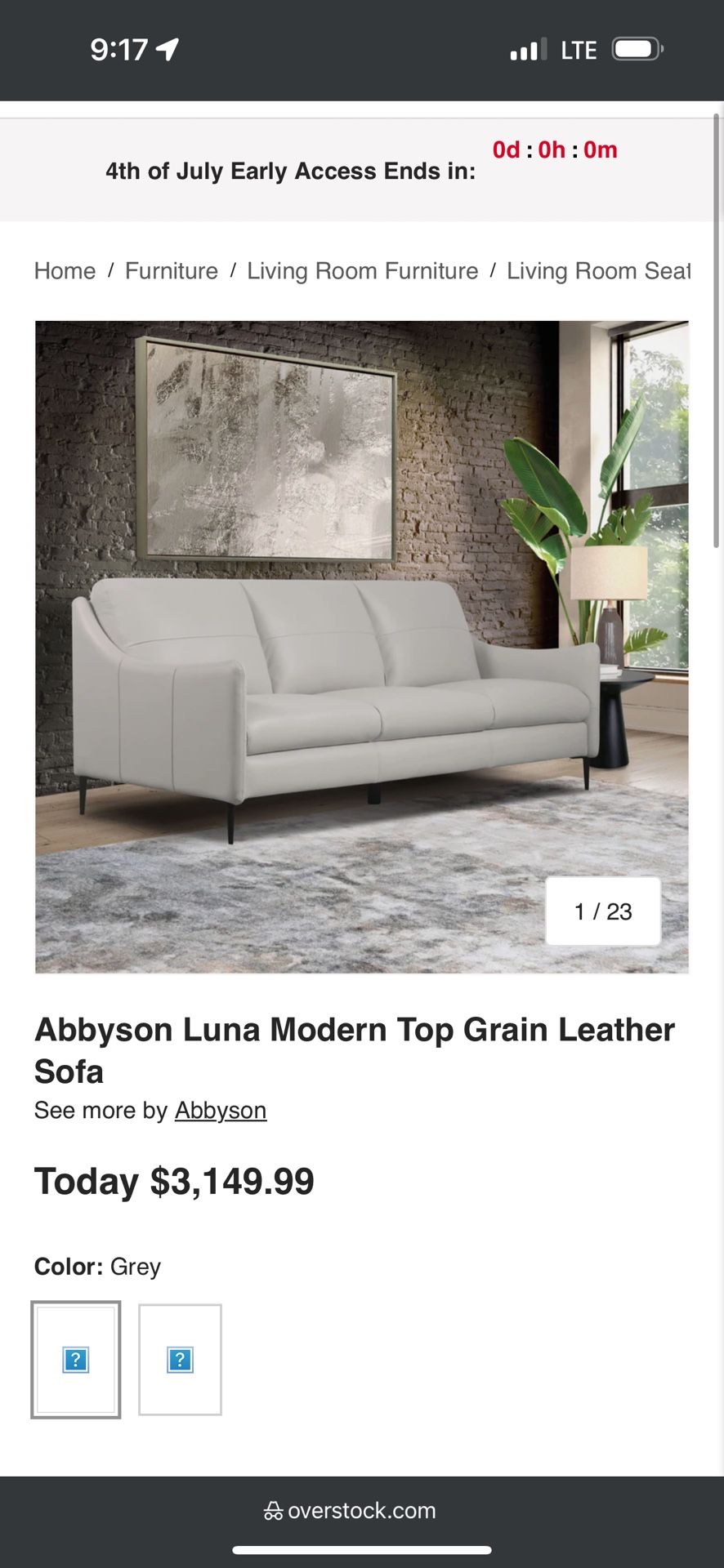 Selling Leather Couch