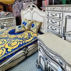 AICO By Michael Amini FRENCH VANILLA TRESOR Bedroom Set - OFFER MORE THAN 50% OFF - GA