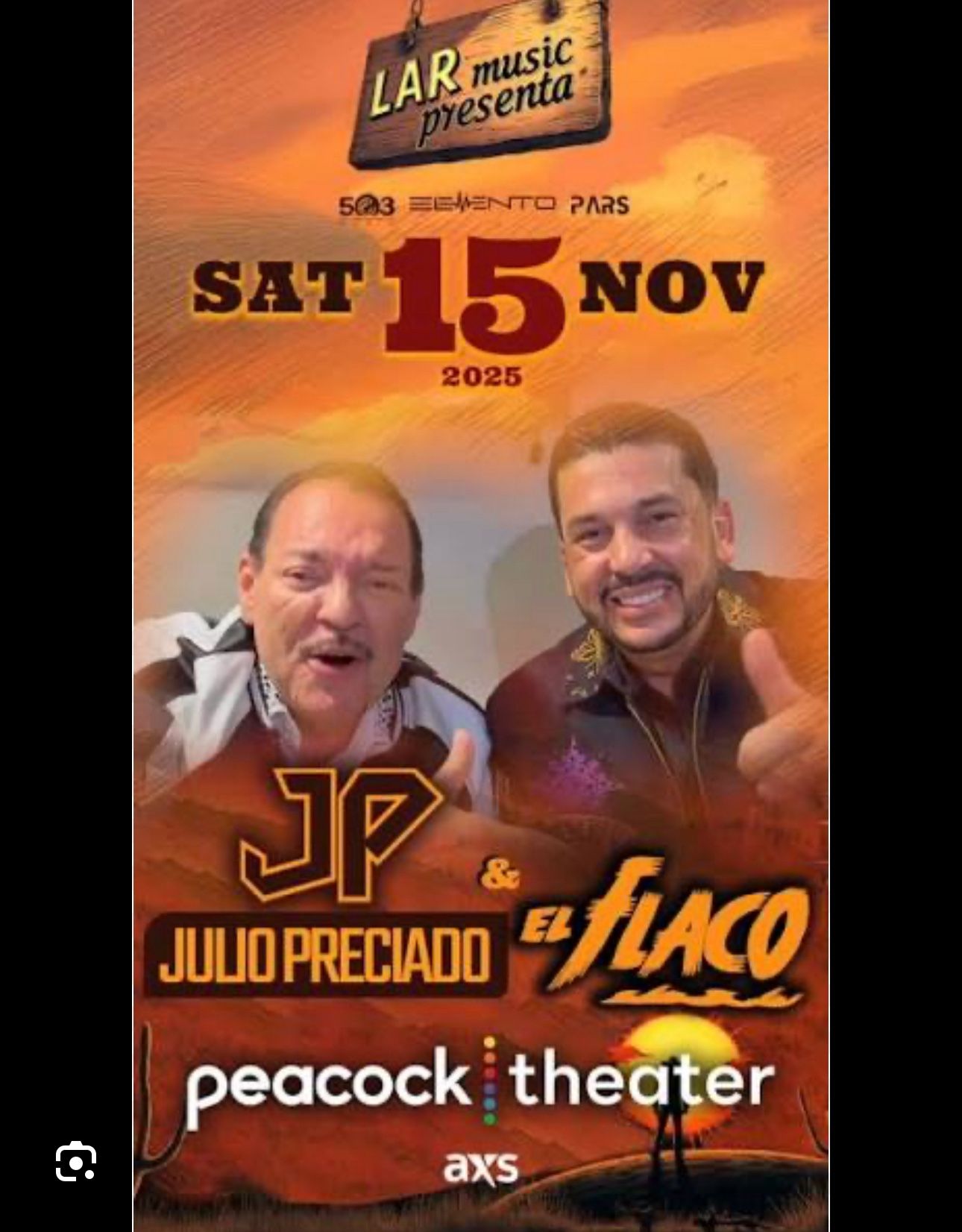 EL-FLACO JULIO PRECIADO🔥🎤🎺🪗(2) TICKETS 🎫 🎫 $200 FOR PAIR FIRM 