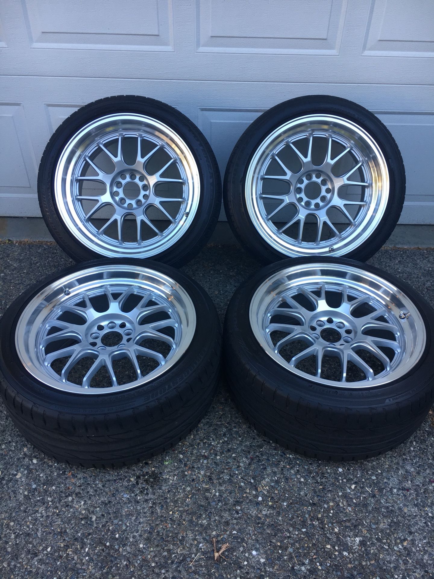 LIKE NEW 18x9.5 ROTA MXR-R Wheels w/ Bridgestone tires. 5x100 Subaru Toyota VW STI WRX Forester Legacy BRZ FRS Celica