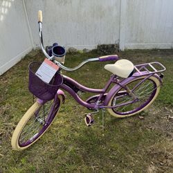 Huffy 24" Nel Lusso Girls' Cruiser Bike, Purple Satin, Age 12+ Years