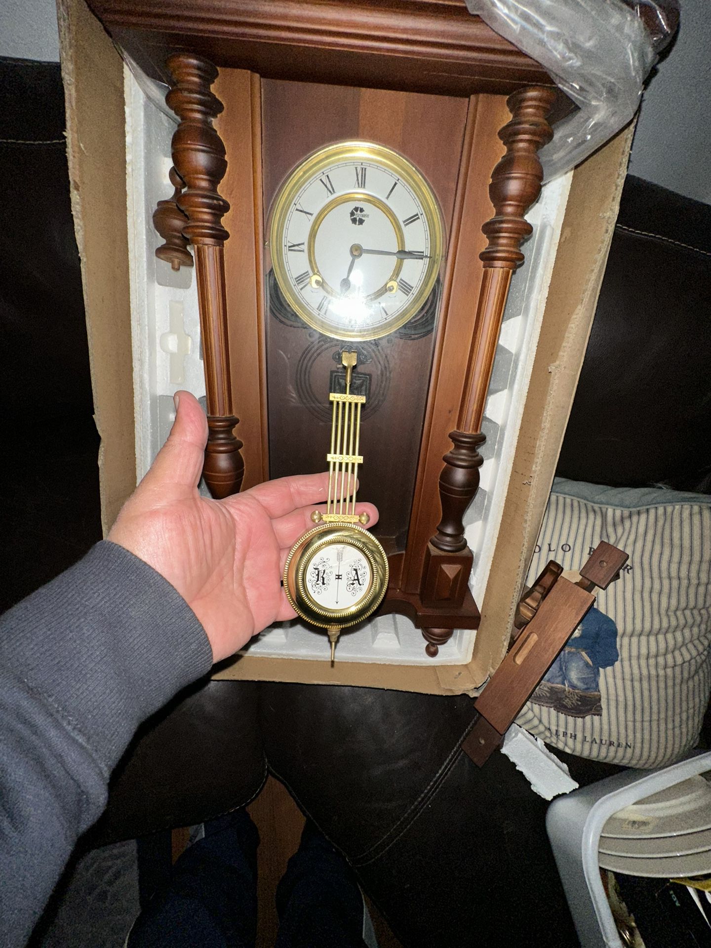 Antique Wood Pendulum Clock