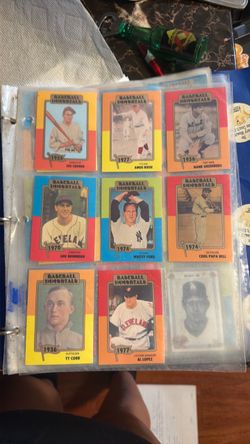 Binder full of baseball cards