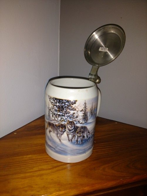 Beautiful German "Wolf" beer Stein!!!
