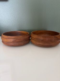 Set of 2 Wooden teak  Bowls