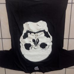 Vintage Rattle My Bones Skull Shirt Mens Large Black Graphic Tee Wild Elephant (glow in the dark)