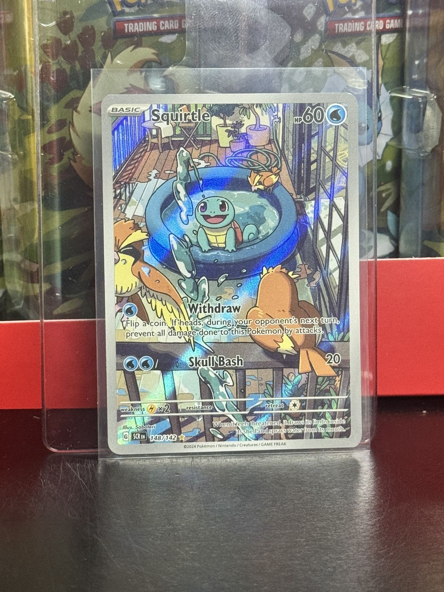 Pack Fresh - 2024 POKEMON STELLAR CROWN ILLUSTRATION RARE #148 SQUIRTLE