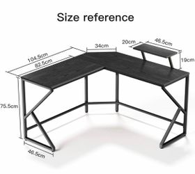 L shape black desk