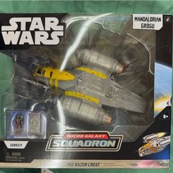 STAR WARS MICRO GALAXY SQUADRON RAZORCREST MANDOLORIAN GROGU