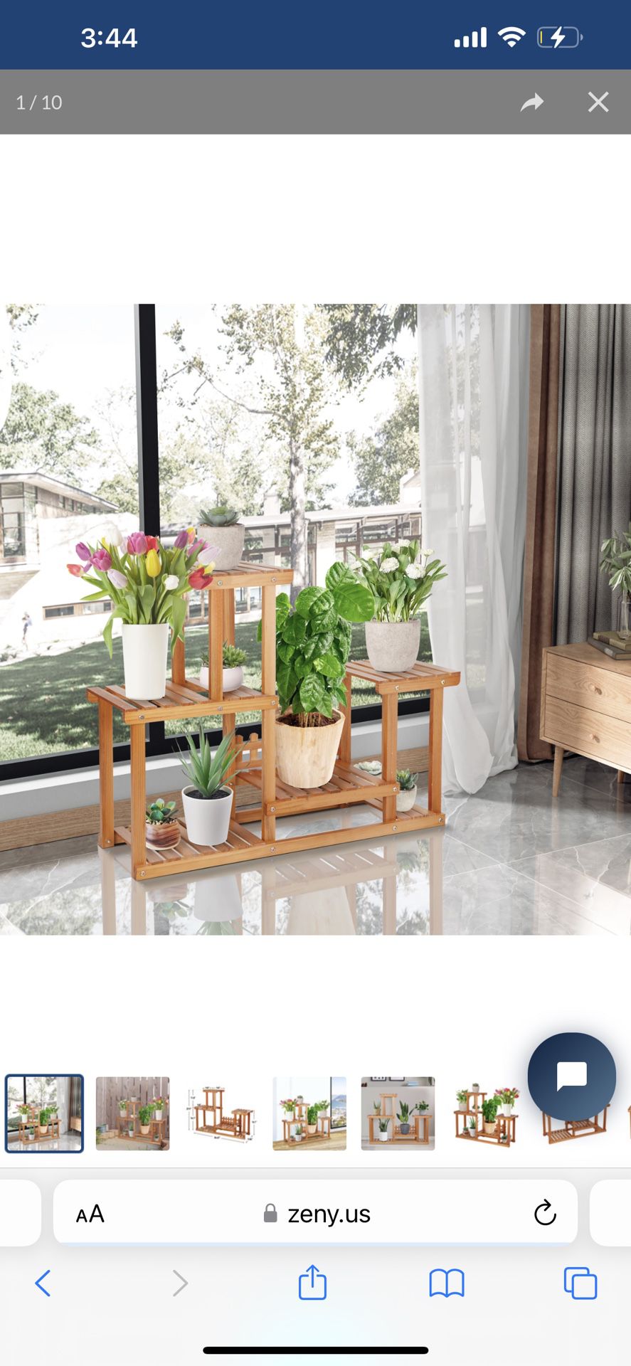 Wood Plant Stand Indoor Outdoor Flower Shelf Rack, 3 Tiers 7 Potted Ladder Plant Holder