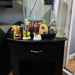 10 Gallon Fish Tank Neon Lights - Stand And Decorations And Filter 
