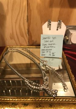 Crystal rhinestone Demi necklace bracelet earring set