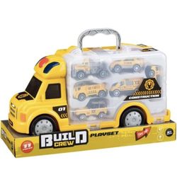 Fire Fighter Crew Playset  For Kids, Fire Truck Vehicles Sets, 36L x 15W x 4Hcm