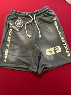 Gray & White Hellstar Shorts