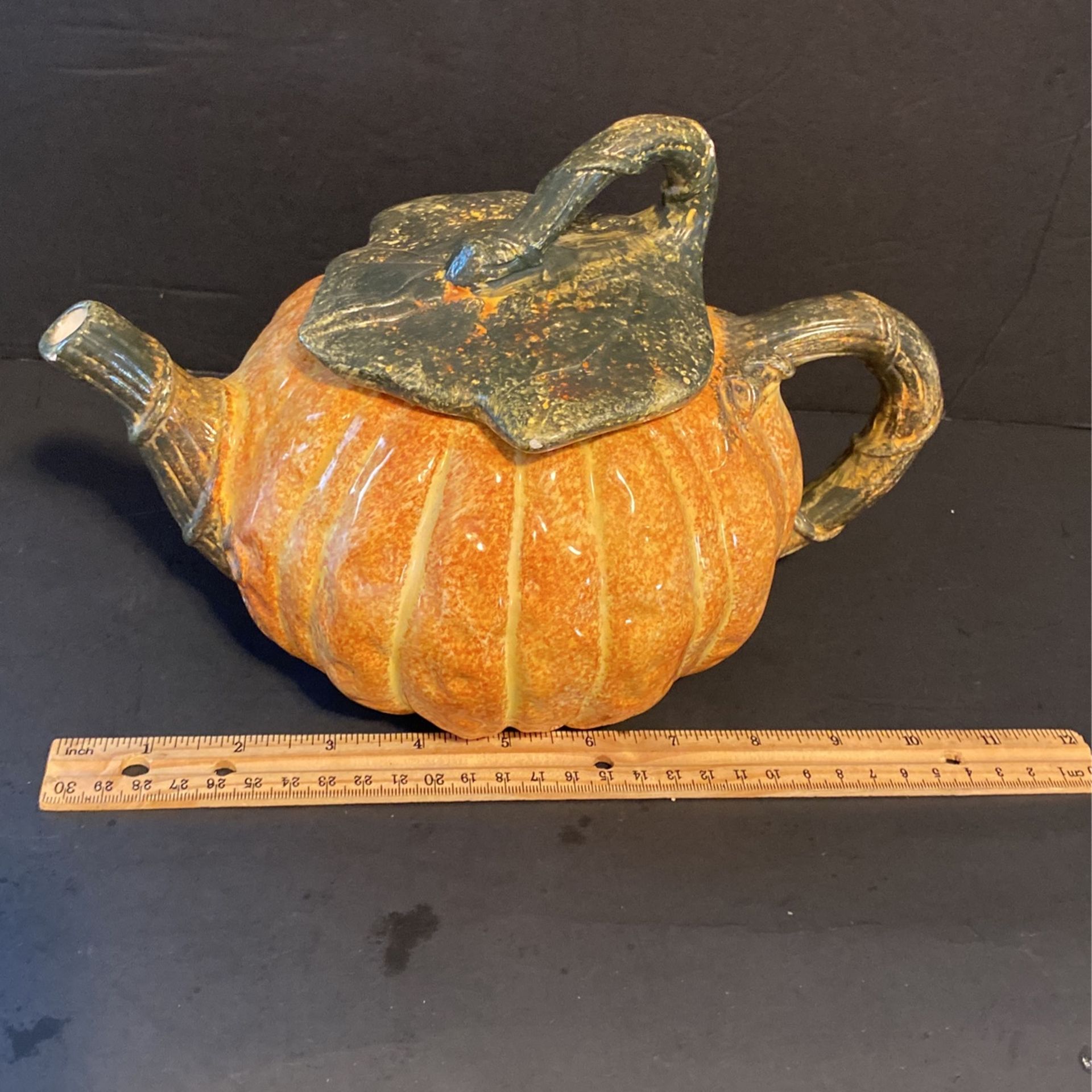 Large, ceramic, pumpkin teapot from linens and things