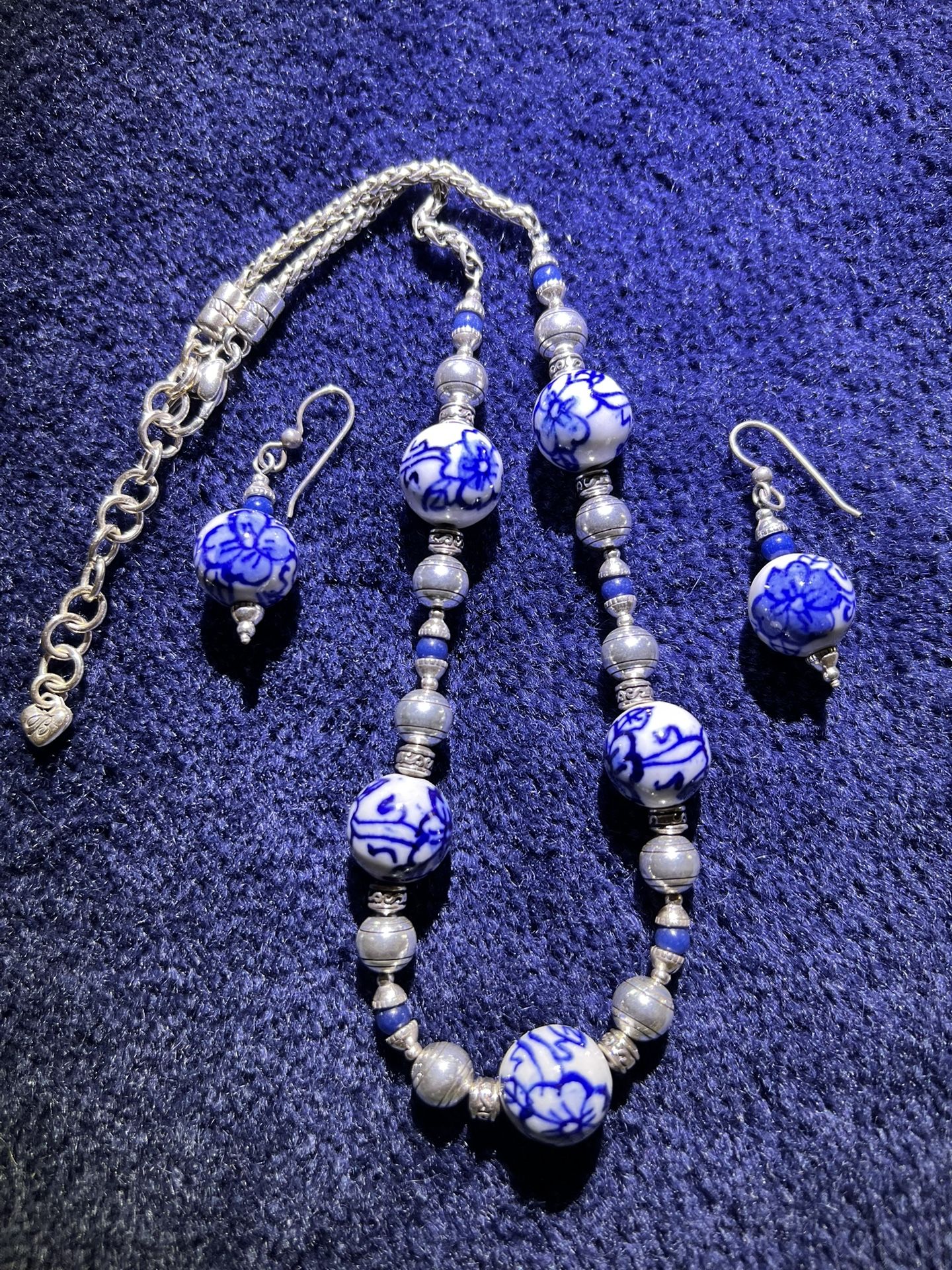 Brighton Silver Necklace And Matching Earrings