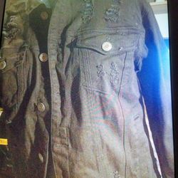 COPPER RIVET DENIM FACTORY BLACK DENIM JACKET SIZE XL