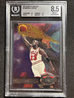 1997-98 Metal Universe MICHAEL JORDAN #23 CHICAGO BULLS HOF BGS 8.5 NM-MINT+