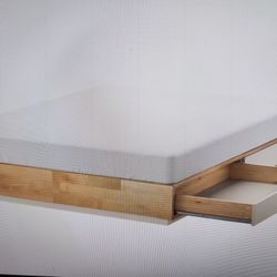 IKEA Mandal Queen Bed Frame w/ Storage – Good Condition