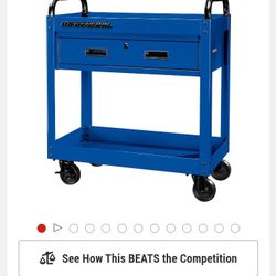 U.S. GENERAL 30 in., 1-Drawer Service Cart, Blue