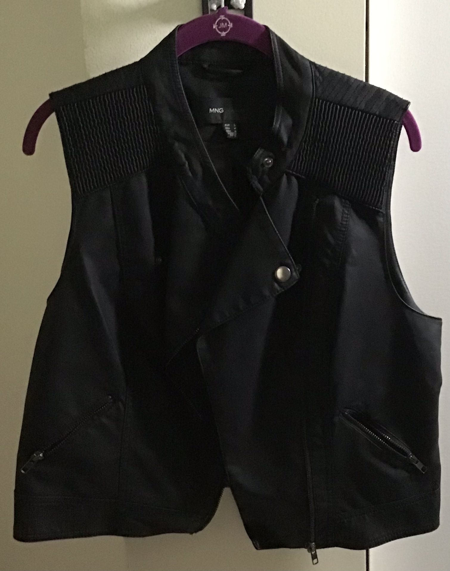 Black Leather Like Vest