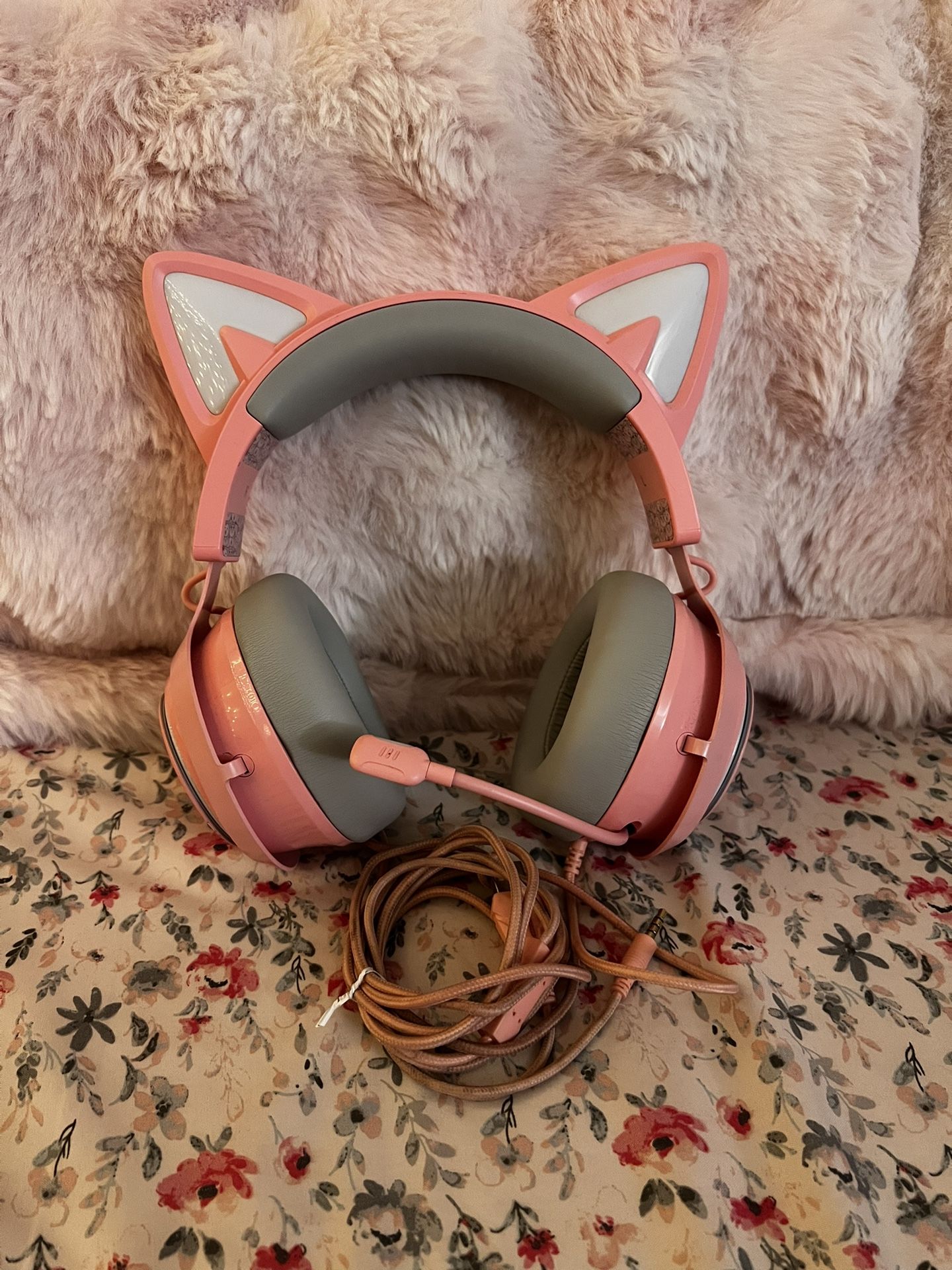 Pink Gaming Cat Ear Headphones 