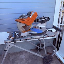 Ridgid 12” Compound Miter Saw + Rolling Stand