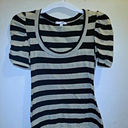  Shimmery Stripe Print Shirt (S)