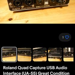 Roland Quad Capture USB Audio Interface (UA-55) Great Condition macOS, Win 10/11
