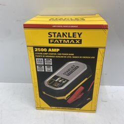 Stanley FatMax 2500A, Lithium Jump Starter With 60W USB Type C-PD, 25W USB Type C-PD and 15W USB Type - A, Includes clamps