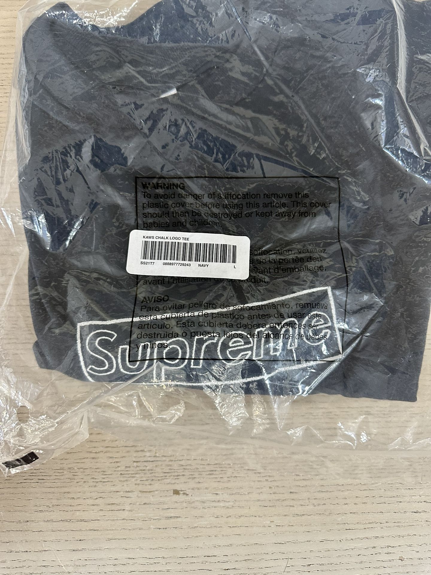 Supreme Kaws Chalk Box Logo Navy Large