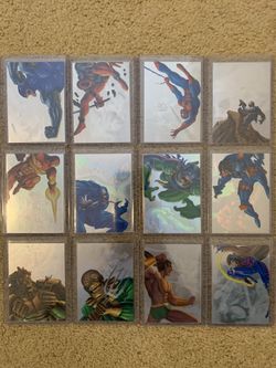 1995 Marvel Flair COMPLETE HOLOBLAST INSERT CARD SET, #1-12 - NM/M! - Fleer