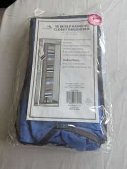 Closet organizer hanging shelf