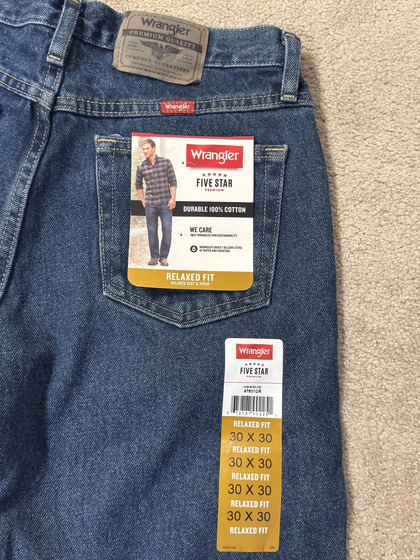 Brand new Wrangler Relaxed Fit jeans – never worn -with Tags