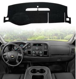 Dash Cover for 07~13 Silverado LTZ, Single Glove Box Polyester, non-slip backing, pre-cut vents, UV/glare defense, LTZ single-glove only (excludes WT/