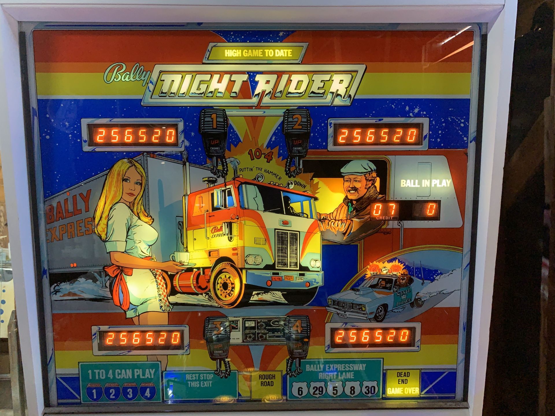 1977 Solid State Bally Night Rider Pinball Machine 70% Restored