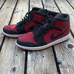 Black and Red Air Jordan 1 mids Men’s size 12