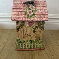 Ceramic Birdhouse Cookie Jar