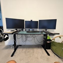74 Inch Wide Electric Adjustable Standing Desk 