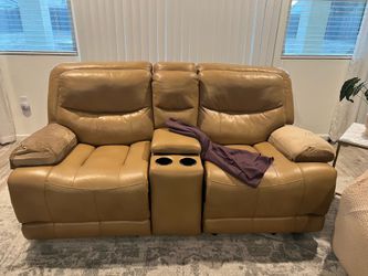 Camel Colored Reclining Loveseats