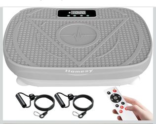 Vibration Plate Exercise Machine for Lymphatic Drainage & Fitness
Includes 2 Resistance Bands and Remote, LED display, Anti-slip Suction Cups, Fat Bur
