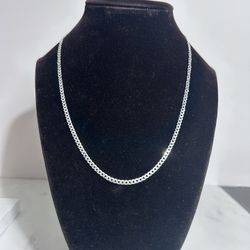 18” Solid Cuban Sterling Silver  Necklace 