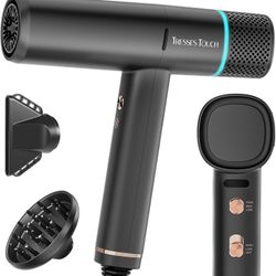 Hair Dryer, 150000 RPM High-Speed Blow Dryer, Small Negative Ionic Hair Dryer, Fast Drying Hairdryers for Women,Travel with Diffuser and Nozzle, Ink B