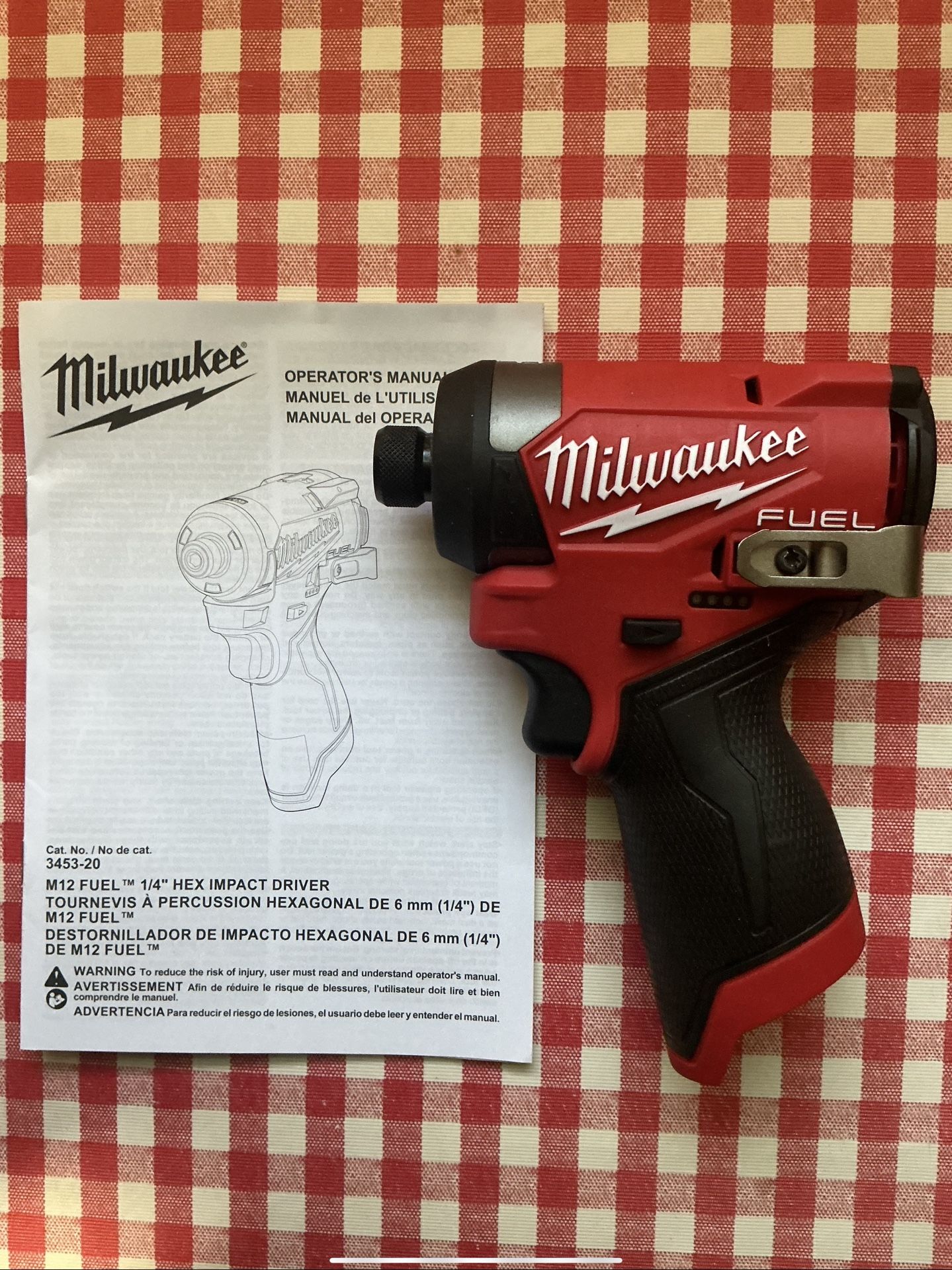 Milwaukee. M12 FUEL Lithium-Ion Brushless Cordless 3-Speed 1/4” HEX Compact Impact Driver (Tool Only). 3453-20.