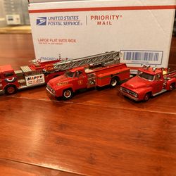 Corgi Mack Matchbox Yesteryear Ford Diecast Fire Trucks $10 each, 2 for $15, 3 for $20. Middle one broken wheel