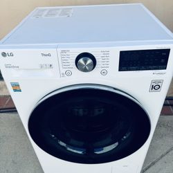 The LG WM3555HWA  all in one washer dryer ventless 24” 120v smart all-in-one front-load washer/dryer combo unit that’s perfect for apartments, condos,