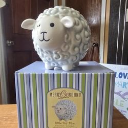 🆕️COLLECTABLE PIGGY BANK. MERRY GO ROUND-GORHAM. LITTLE BOY BLUE SHEEP BANK