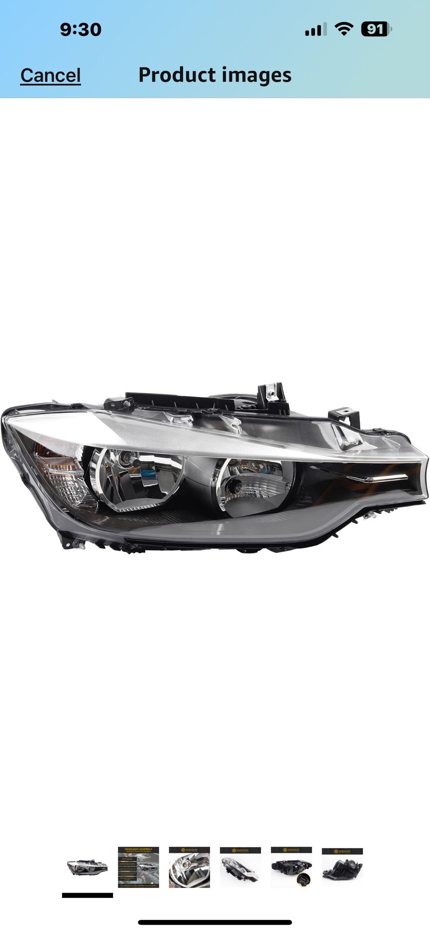 Dasbecan Halogen Headlight Compatible BMW 320i 328i 335i 328i xDrive & 328d xDrive 2012-2015 Right Passenger Side Trim Headlamp Assembly